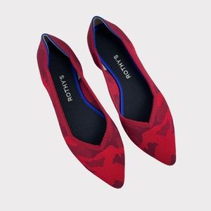 ROTHY’S The Point Red Camo Pattern Ballet Flats